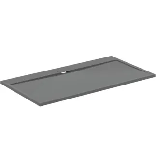 IDEAL STANDARD ULTRA FLAT S I.LIFE - Rechteck-Brausewanne 1700x800x30 mm in quarzgrau - Antibakteriel, Rutschhemmende Oberfläche, Barrierefrei, gemäß DIN 18040, Zuschneidbar, Reparierbar, 30 mm Höhe #T5238FS - Quarzgrau