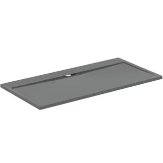 IDEAL STANDARD ULTRA FLAT S I.LIFE - Rechteck-Brausewanne 1600x800x30 mm in quarzgrau - Antibakteriel, Rutschhemmende Oberfläche, Barrierefrei, gemäß DIN 18040, Zuschneidbar, Reparierbar, 30 mm Höhe #T5225FS - Quarzgrau