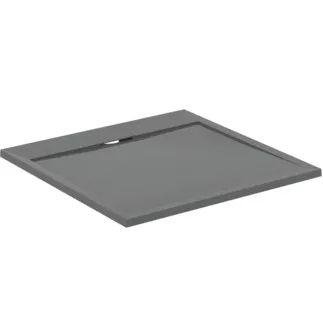 IDEAL STANDARD ULTRA FLAT S I.LIFE - Quadratische Brausewanne 900x900x30 mm in quarzgrau - Antibakteriel, Rutschhemmende Oberfläche, Barrierefrei, gemäß DIN 18040, Zuschneidbar, Reparierbar, 30 mm Höhe #T5227FS - Quarzgrau
