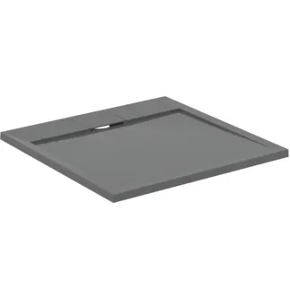 IDEAL STANDARD ULTRA FLAT S I.LIFE - Quadratische Brausewanne 800x800x30 mm in quarzgrau - Antibakteriel, Rutschhemmende Oberfläche, Barrierefrei, gemäß DIN 18040, Zuschneidbar, Reparierbar, 30 mm Höhe #T5229FS - Quarzgrau