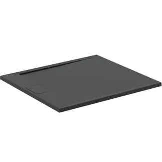 IDEAL STANDARD ULTRA FLAT S I.LIFE - Rechteck-Brausewanne 1000x900x30 mm in jet black - Antibakteriel, Rutschhemmende Oberfläche, Barrierefrei, gemäß DIN 18040, Zuschneidbar, Reparierbar, 30 mm Höhe #T5231FV - Schiefer