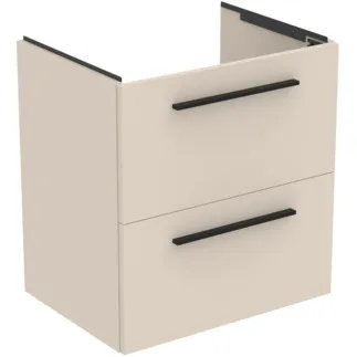 IDEAL STANDARD I.LIFE A - Waschtisch-Unterschrank 600x440x630 mm in sandbeige matt, 2 Schubladen - SoftClosing, Vormontiert, Nachhaltig gewonnenes Holz #T5255NF - Sandbeige