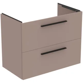 IDEAL STANDARD I.LIFE A - Waschtisch-Unterschrank 800x440x630 mm in greige matt, 2 Schubladen - SoftClosing, Vormontiert, Nachhaltig gewonnenes Holz #T5256NH - Greige
