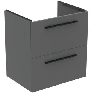 IDEAL STANDARD I.LIFE A - Waschtisch-Unterschrank 600x440x630 mm in greige matt, 2 Schubladen - SoftClosing, Vormontiert, Nachhaltig gewonnenes Holz #T5255NG - Quarzgrau
