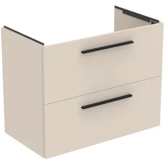IDEAL STANDARD I.LIFE A - Waschtisch-Unterschrank 800x440x630 mm in sandbeige matt, 2 Schubladen - SoftClosing, Vormontiert, Nachhaltig gewonnenes Holz #T5256NF - Sandbeige