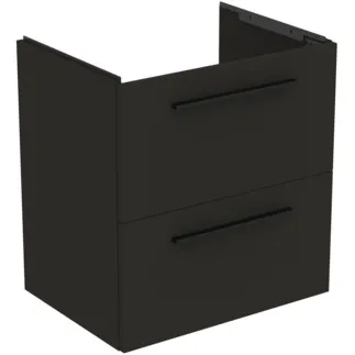 IDEAL STANDARD I.LIFE A - Waschtisch-Unterschrank 600x440x630 mm in carbongrau matt, 2 Schubladen - SoftClosing, Vormontiert, Nachhaltig gewonnenes Holz #T5255NV - Carbongrau