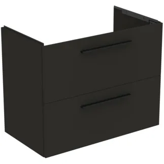 IDEAL STANDARD I.LIFE A - Waschtisch-Unterschrank 800x440x630 mm in carbongrau matt, 2 Schubladen - SoftClosing, Vormontiert, Nachhaltig gewonnenes Holz #T5256NV - Carbongrau