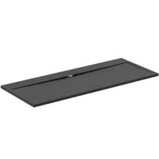 IDEAL STANDARD ULTRA FLAT S I.LIFE - Rechteck-Brausewanne 1700x700x30 mm in jet black - Antibakteriel, Rutschhemmende Oberfläche, Barrierefrei, gemäß DIN 18040, Zuschneidbar, Reparierbar, 30 mm Höhe #T5244FV - Schiefer