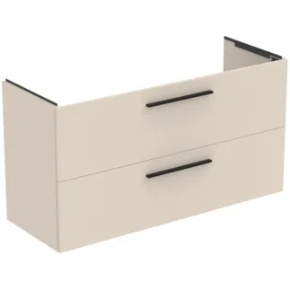 IDEAL STANDARD I.LIFE A - Waschtisch-Unterschrank 1200x440x630 mm in sandbeige matt, 2 Schubladen - SoftClosing, Vormontiert, Nachhaltig gewonnenes Holz #T5258NF - Sandbeige