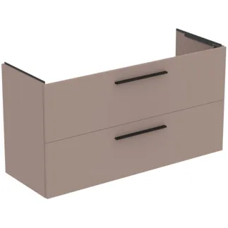IDEAL STANDARD I.LIFE A - Waschtisch-Unterschrank 1200x440x630 mm in greige matt, 2 Schubladen - SoftClosing, Vormontiert, Nachhaltig gewonnenes Holz #T5258NH - Greige