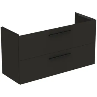 IDEAL STANDARD I.LIFE A - Waschtisch-Unterschrank 1200x440x630 mm in carbongrau matt, 2 Schubladen - SoftClosing, Vormontiert, Nachhaltig gewonnenes Holz #T5258NV - Carbongrau