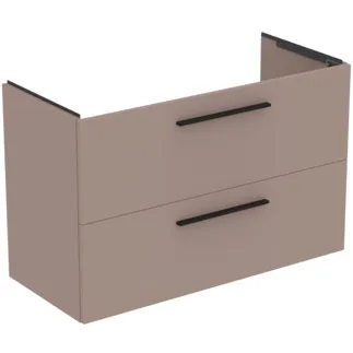 IDEAL STANDARD I.LIFE A - Waschtisch-Unterschrank 1000x440x630 mm in greige matt, 2 Schubladen - SoftClosing, Vormontiert, Nachhaltig gewonnenes Holz #T5257NH - Greige