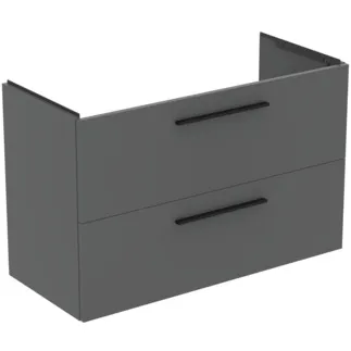 IDEAL STANDARD I.LIFE A - Waschtisch-Unterschrank 1000x440x630 mm in greige matt, 2 Schubladen - SoftClosing, Vormontiert, Nachhaltig gewonnenes Holz #T5257NG - Quarzgrau