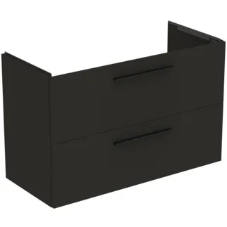 IDEAL STANDARD I.LIFE A - Waschtisch-Unterschrank 1000x440x630 mm in carbongrau matt, 2 Schubladen - SoftClosing, Vormontiert, Nachhaltig gewonnenes Holz #T5257NV - Carbongrau
