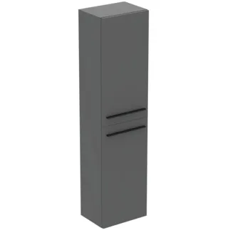 IDEAL STANDARD I.LIFE A - Schrank 400x300x1600 mm in greige matt, 2 Türen - Vormontiert, Nachhaltig gewonnenes Holz #T5260NG - Quarzgrau