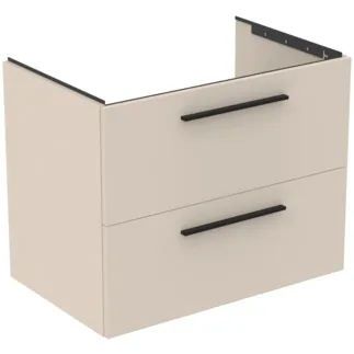IDEAL STANDARD I.LIFE B - Waschtisch-Unterschrank 800x505x630 mm in sandbeige matt, 2 Schubladen - SoftClosing, Vormontiert, Nachhaltig gewonnenes Holz #T5272NF - Sandbeige