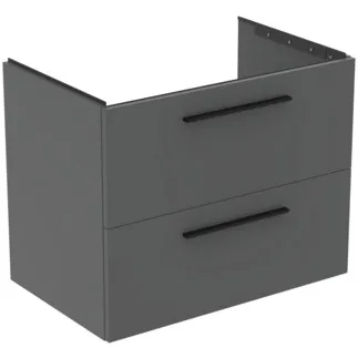 IDEAL STANDARD I.LIFE B - Waschtisch-Unterschrank 800x505x630 mm in greige matt, 2 Schubladen - SoftClosing, Vormontiert, Nachhaltig gewonnenes Holz #T5272NG - Quarzgrau