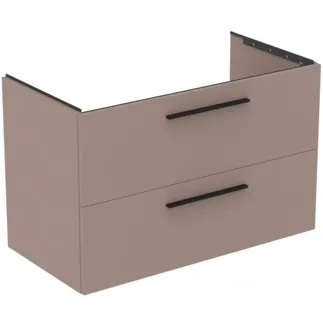 IDEAL STANDARD I.LIFE B - Waschtisch-Unterschrank 1000x505x630 mm in greige matt, 2 Schubladen - SoftClosing, Vormontiert, Nachhaltig gewonnenes Holz #T5276NH - Greige