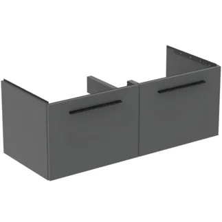IDEAL STANDARD I.LIFE B - Waschtisch-Unterschrank 1200x505x440 mm in greige matt, 2 Schubladen - SoftClosing, Vormontiert, Nachhaltig gewonnenes Holz #T5277NG - Quarzgrau