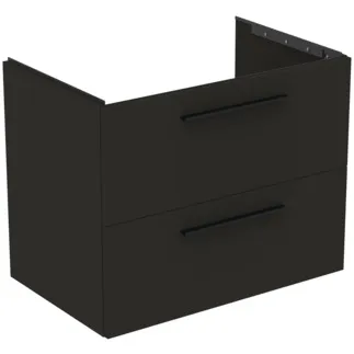 IDEAL STANDARD I.LIFE B - Waschtisch-Unterschrank 800x505x630 mm in carbongrau matt, 2 Schubladen - SoftClosing, Vormontiert, Nachhaltig gewonnenes Holz #T5272NV - Carbongrau