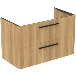IDEAL STANDARD I.LIFE B - Waschtisch-Unterschrank 1000x505x630 mm in Hamilton eiche, 2 Schubladen - SoftClosing, Vormontiert, Nachhaltig gewonnenes Holz #T5276NX - Eiche Natur