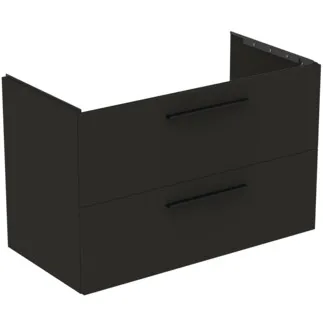 IDEAL STANDARD I.LIFE B - Waschtisch-Unterschrank 1000x505x630 mm in carbongrau matt, 2 Schubladen - SoftClosing, Vormontiert, Nachhaltig gewonnenes Holz #T5276NV - Carbongrau