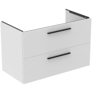 IDEAL STANDARD I.LIFE B - Waschtisch-Unterschrank 1000x505x630 mm in weiß, 2 Schubladen - SoftClosing, Vormontiert, Nachhaltig gewonnenes Holz #T5276DU - Weiß