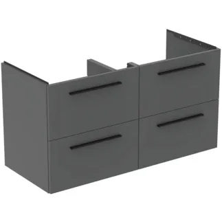 IDEAL STANDARD I.LIFE B - Waschtisch-Unterschrank 1200x505x630 mm in greige matt, 4 Schubladen - SoftClosing, Vormontiert, Nachhaltig gewonnenes Holz #T5278NG - Quarzgrau