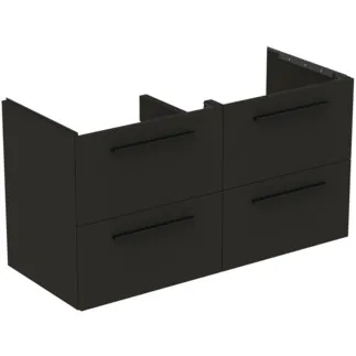 IDEAL STANDARD I.LIFE B - Waschtisch-Unterschrank 1200x505x630 mm in carbongrau matt, 4 Schubladen - SoftClosing, Vormontiert, Nachhaltig gewonnenes Holz #T5278NV - Carbongrau