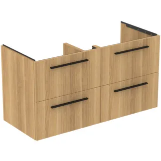 IDEAL STANDARD I.LIFE B - Waschtisch-Unterschrank 1200x505x630 mm in Hamilton eiche, 4 Schubladen - SoftClosing, Vormontiert, Nachhaltig gewonnenes Holz #T5278NX - Eiche Natur