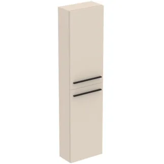 IDEAL STANDARD I.LIFE S - Schrank 400x210x1600 mm in sandbeige matt, 2 Türen - Vormontiert, Nachhaltig gewonnenes Holz #T5288NF - Sandbeige