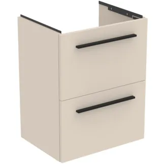 IDEAL STANDARD I.LIFE S - Waschtisch-Unterschrank 500x375x630 mm in sandbeige matt, 2 Schubladen - SoftClosing, Platzsparend, Vormontiert, Nachhaltig gewonnenes Holz #T5291NF - Sandbeige