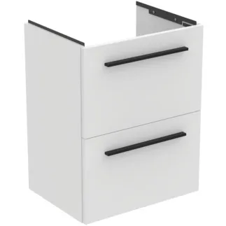 IDEAL STANDARD I.LIFE S - Waschtisch-Unterschrank 500x375x630 mm in weiß, 2 Schubladen - SoftClosing, Platzsparend, Vormontiert, Nachhaltig gewonnenes Holz #T5291DU - Weiß
