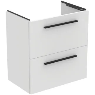 IDEAL STANDARD I.LIFE S - Waschtisch-Unterschrank 600x375x630 mm in weiß, 2 Schubladen - SoftClosing, Platzsparend, Vormontiert, Nachhaltig gewonnenes Holz #T5293DU - Weiß