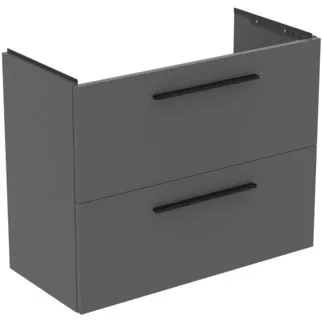 IDEAL STANDARD I.LIFE S - Waschtisch-Unterschrank 800x375x630 mm in greige matt, 2 Schubladen - SoftClosing, Vormontiert, Nachhaltig gewonnenes Holz #T5295NG - Quarzgrau