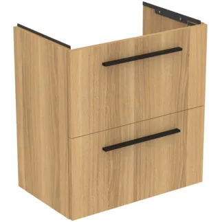 IDEAL STANDARD I.LIFE S - Waschtisch-Unterschrank 600x375x630 mm in Hamilton eiche, 2 Schubladen - SoftClosing, Platzsparend, Vormontiert, Nachhaltig gewonnenes Holz #T5293NX - Eiche Natur