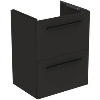 IDEAL STANDARD I.LIFE S - Waschtisch-Unterschrank 500x375x630 mm in carbongrau matt, 2 Schubladen - SoftClosing, Platzsparend, Vormontiert, Nachhaltig gewonnenes Holz #T5291NV - Carbongrau