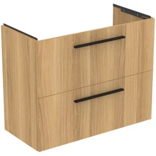 IDEAL STANDARD I.LIFE S - Waschtisch-Unterschrank 800x375x630 mm in Hamilton eiche, 2 Schubladen - SoftClosing, Vormontiert, Nachhaltig gewonnenes Holz #T5295NX - Eiche Natur