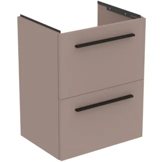 IDEAL STANDARD I.LIFE S - Waschtisch-Unterschrank 500x375x630 mm in greige matt, 2 Schubladen - SoftClosing, Platzsparend, Vormontiert, Nachhaltig gewonnenes Holz #T5291NH - Greige