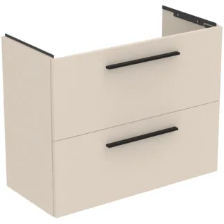IDEAL STANDARD I.LIFE S - Waschtisch-Unterschrank 800x375x630 mm in sandbeige matt, 2 Schubladen - SoftClosing, Vormontiert, Nachhaltig gewonnenes Holz #T5295NF - Sandbeige
