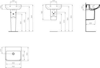 IDEAL STANDARD I.LIFE B - Waschtisch 500x440x180 mm in weiß glänzend, ohne Hahnloch, ohne Überlauf - SmartGuard+ #T5341HY - Weiß (SmartGuard), Bild 5