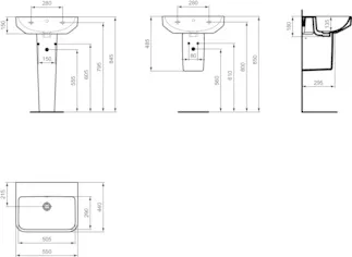IDEAL STANDARD I.LIFE B - Waschtisch 550x440x180 mm in weiß glänzend, ohne Hahnloch, mit Überlauf - SmartGuard+ #T5336HY - Weiß (SmartGuard), Bild 5