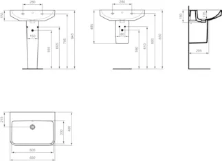 IDEAL STANDARD I.LIFE B - Waschtisch 650x480x180 mm in weiß glänzend, ohne Hahnloch, mit Überlauf - SmartGuard+ #T5334HY - Weiß (SmartGuard), Bild 5