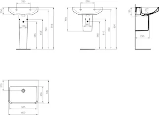 IDEAL STANDARD I.LIFE B - Waschtisch 600x480x180 mm in weiß glänzend, ohne Hahnloch, ohne Überlauf #T533901 - Weiß (Alpin), Bild 5