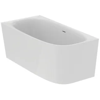 IDEAL STANDARD DEA - Raumspar-Badewanne 1500x750x610 mm in weiß glänzend, ohne Hahnloch, mit Überlauf, mit Ablaufgarnitur - Reinigungsmittelbeständig, Lichtbeständig #T546701 - Weiß (Alpin)
