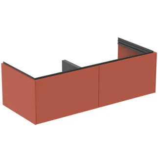 IDEAL STANDARD CONCA - Waschtisch-Unterschrank 1200x505x370 mm in sunset matt lackiert, 2 Schubladen - Grifflos, Vollauszug, Push-to-open, SoftClosing, Vormontiert, Nachhaltig gewonnenes Holz #T5516Y3 - Sunset matt