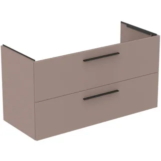 IDEAL STANDARD I.LIFE B - Waschtisch-Unterschrank 1200x505x630 mm in greige matt, 2 Schubladen - SoftClosing, Vormontiert, Nachhaltig gewonnenes Holz #T5514NH - Greige