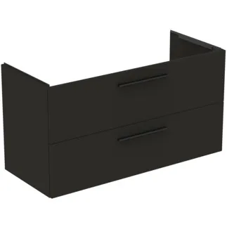 IDEAL STANDARD I.LIFE B - Waschtisch-Unterschrank 1200x505x630 mm in carbongrau matt, 2 Schubladen - SoftClosing, Vormontiert, Nachhaltig gewonnenes Holz #T5514NV - Carbongrau