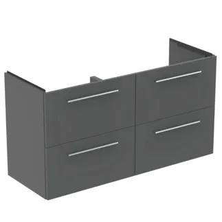 IDEAL STANDARD I.LIFE A - Waschtisch-Unterschrank 1200x440x630 mm in greige matt, 4 Schubladen - SoftClosing, Vormontiert, Nachhaltig gewonnenes Holz #T5513NG - Quarzgrau