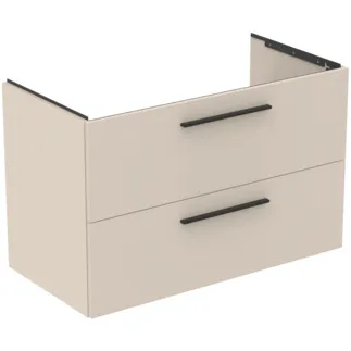 IDEAL STANDARD I.LIFE B - Waschtisch-Unterschrank 1000x505x630 mm in sandbeige matt, 2 Schubladen - SoftClosing, Vormontiert, Nachhaltig gewonnenes Holz #T5585NF - Sandbeige